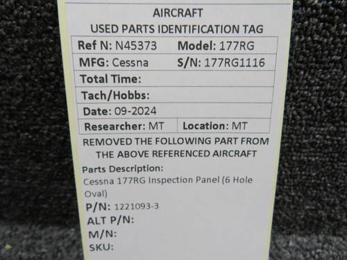 1221093-3 Cessna 177RG Inspection Panel (6 Hole Oval)
