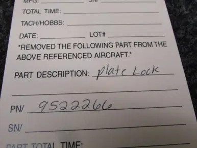 9522266 Plate Lock Assembly (NEW OLD STOCK) (SA)