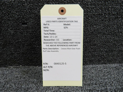 Cessna Aircraft Parts 0840125-5 Cessna Main Gear Push-Pull Tube Assembly 