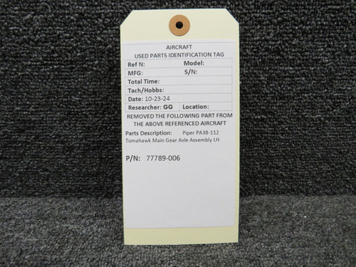 77789-006 Piper PA38-112 Tomahawk Main Gear Axle Assembly LH – BAS