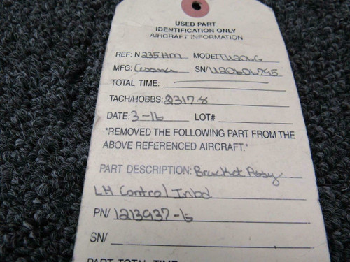 1213931-6 Cessna TU206G Bracket Assembly RH Control Inbd