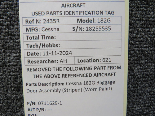 0711629-1 Cessna 182G Baggage Door Assembly (Striped)
