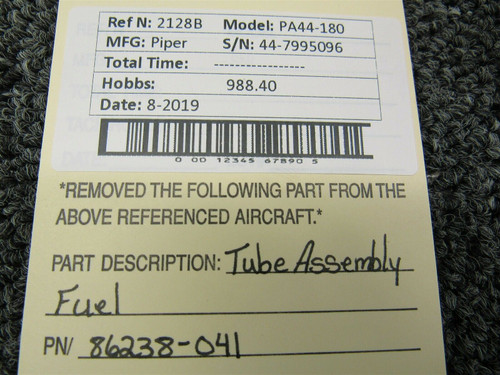 86238-041 Piper PA44-180 Lycoming O-360-E1A6D Tube Assy Fuel