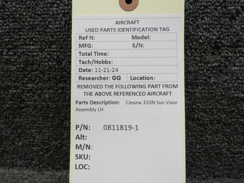 0811819-1 Cessna 310N Sun Visor Assembly LH For Sale
