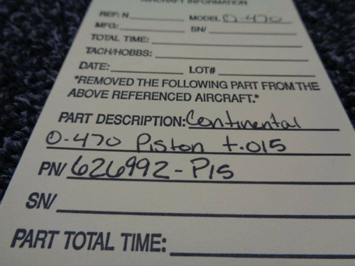 626992-P15 +.015 Continental O-470 Piston New (oma)