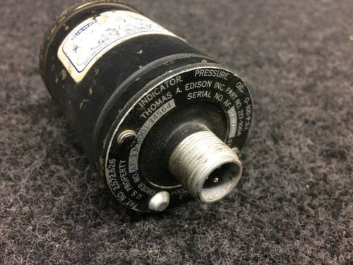 217-100A Edison Type MO-2 Oil Pressure Indicator, 0-100 PSI