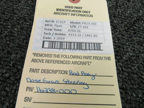 16238-000 Piper PA23-250 Rod Assy Nose Gear Steering
