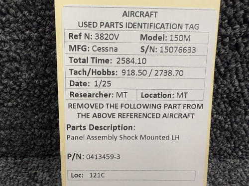 0413459-3 Cessna 150M Panel Assembly Shock Mounted LH