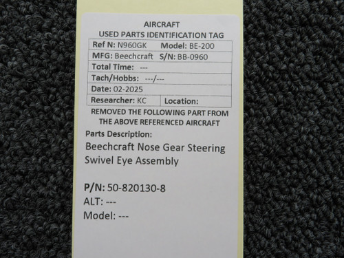 50 820130 8 Beechcraft Nose Gear Steering Swivel Eye Assembly For Sale