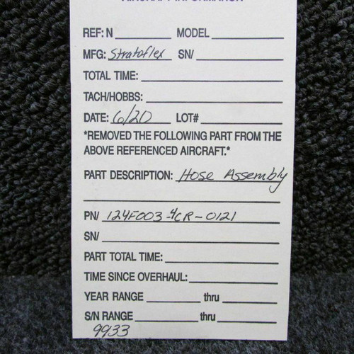 124F003-4CR-0121 Piper PA-31T Stratoflex Hose Assembly (C20)