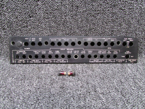 96-324062-3 Beech 95-C55 Circuit Breaker Sub Panel Assembly LH with Red Lights