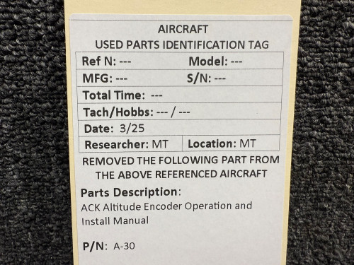 A-30 ACK Technologies Altitude Encoder Operation and Install Manual