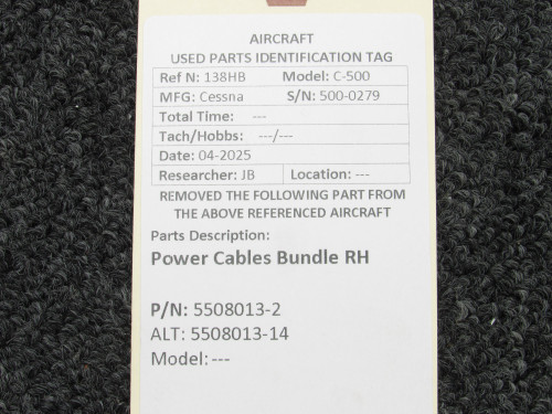 5508013-2 (Alt: 5508013-14) Cessna C-500 Power Cables Bundle RH
