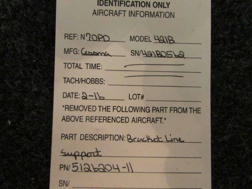 5126204-11 Cessna 421B Bracket Line Support