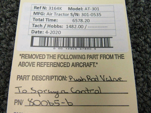 80065-6 Air Tractor AT-301 Push Rod Valve To Sprayer Control