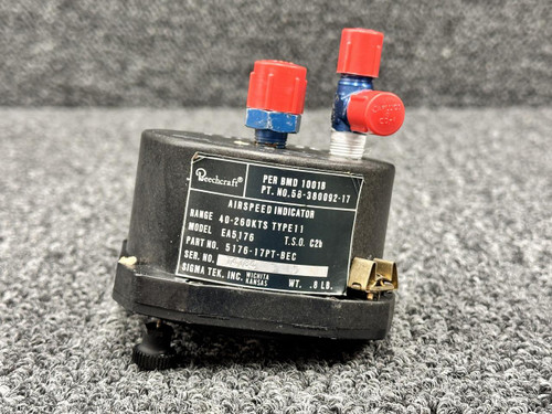 Sigma-Tek 5176-17PT-BEC Sigma Tek EA5176 True Airspeed Indicator (Knots: 40-260) 