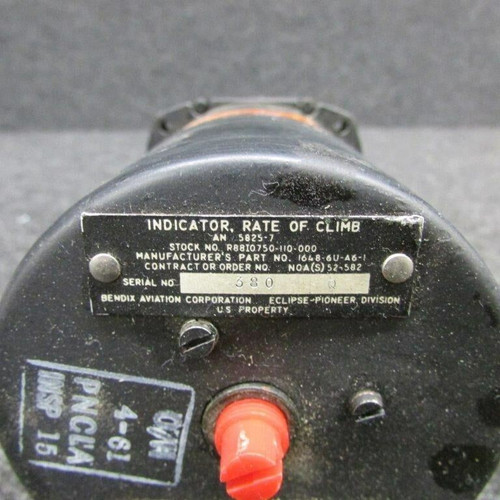 5825-7 (USE: 1648-6U-A6-1) Bendix Rate of Climb Indicator (CORE)