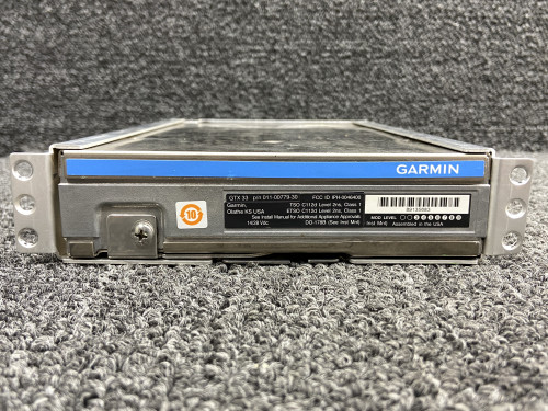 011-00779-30 Garmin GTX-33ES ADS-B Out Transponder Unit w Tray & Mods (14-28V)