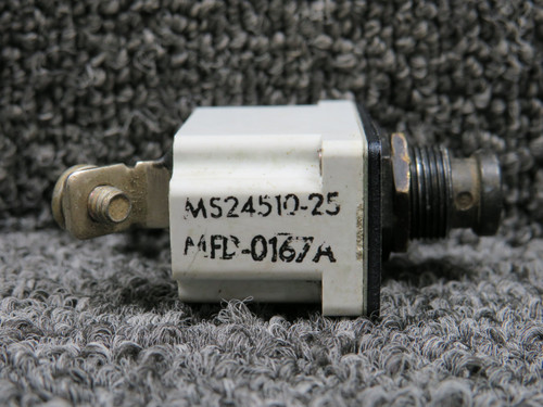 MS24510-25 (Alt: D7271-8-25) Klixon Circuit Breaker Switch