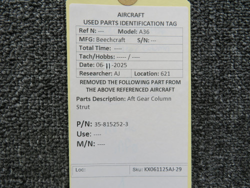 35-815252-3 Beechcraft A36 Aft Gear Column Strut