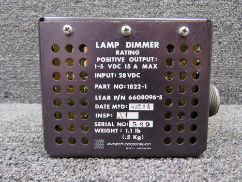 Avtech Corp. 1822-1 (Alt: 6608096-5) Avtech Lamp Dimmer with Green Repairable Tag 28V (Core) 