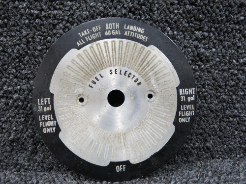 0716615-1 (Use: 0705048-4) Cessna 182M Fuel Selector Placard