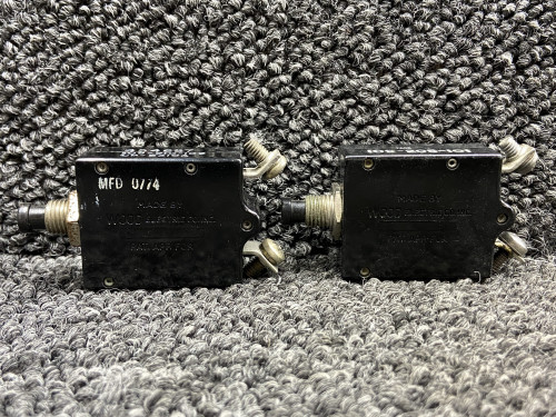 Wood Electric Push to Reset Circuit Breaker Set (Amps: 5, 10)