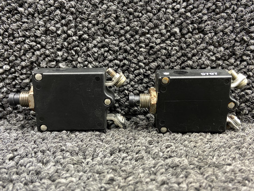 W23-X1A1G Potter & Brumfield Push to Reset Circuit Breaker Set (Amps: 5, 10)