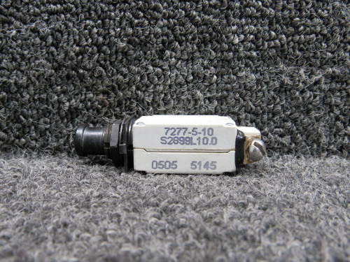 7277-5-10 Klixon Push Breaker Switch, 10Amp