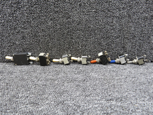 W31-X2M1G-5, ST50P, MS35058-22 Piper PA28-235 Toggle Switch Set of 7