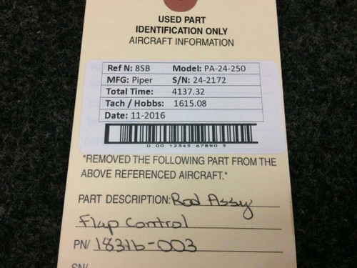 18316-003 Piper PA24-250 Rod Assy Flap Control