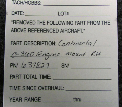 637827 Continental Engine Mount RH Side