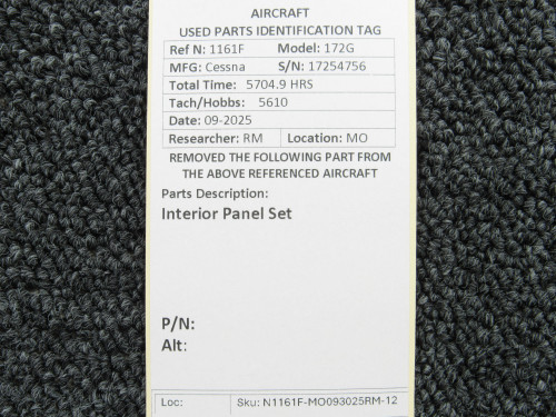 Cessna 172G Interior Panel Set