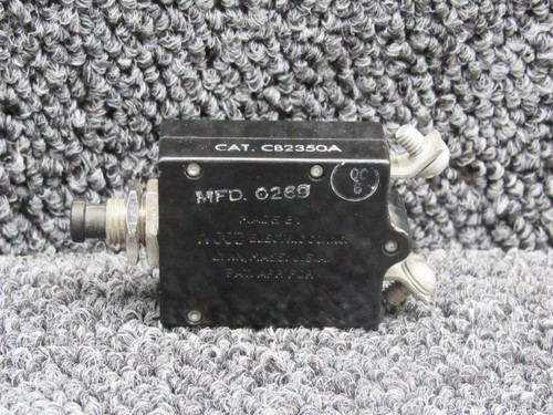 CB2350A Beechcraft 95-B55 Wood Electric Push Breaker Switch (Amps: 50) BAS Part Sales | Airplane Parts