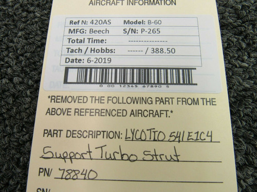 78840 Beech B60 Lycoming TIO-541-E1C4 Support Turbo Strut