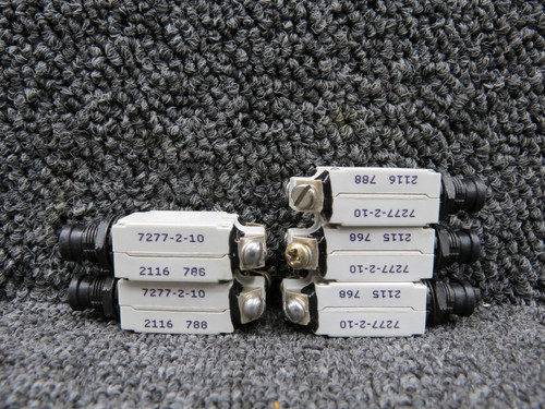7277-2-10 Klixon Circuit Breaker Set of 5 (Amps: 10)