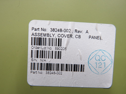 38248-002 Cirrus Vision Jet SF50 Lower CB Coverup Panel Assembly