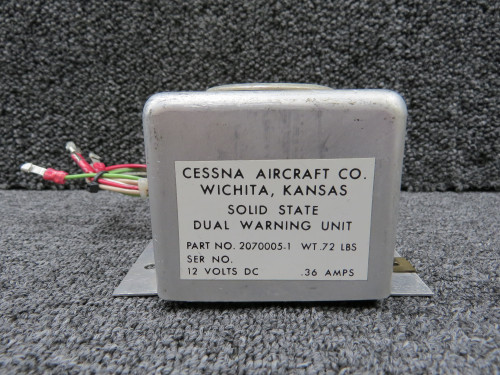 2070005-1 Cessna 177RG Solid State Dual Warning Unit (Volts: 12, Amps: 0.36)