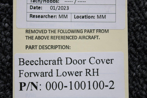 000-100100-2 Beechcraft Jack Pad Cover Lower Forward RH