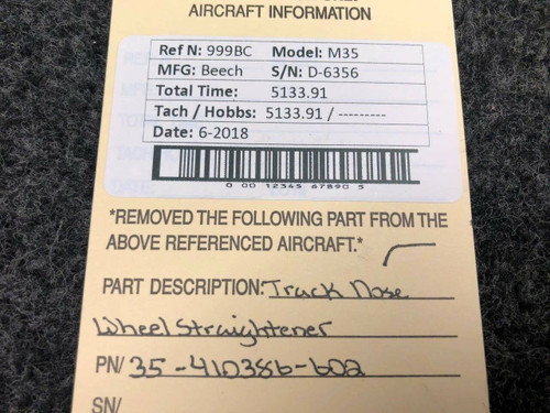 35-410386-602 Beech M35 / V35A Track Nose Wheel Straightener