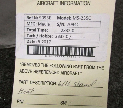 Lycoming O-540-J1A5D Heat Shroud LH