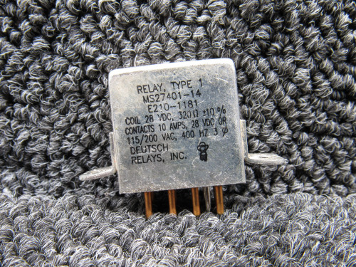 MS27401-14 (Alt: E210-1181) Deutsch Polarized Relay Assembly (28VDC, 10A)