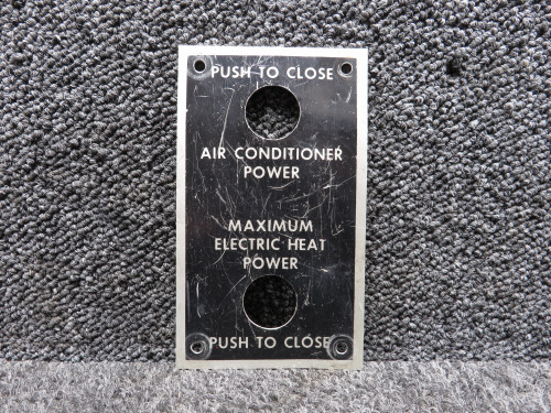 90-364031-1 Beechcraft KA-E90 Air Conditioner and Electric Heat Power Plate