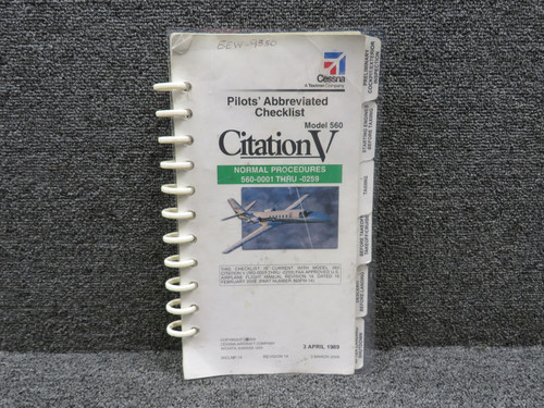 56CLNP-14 Cessna 2009 Normal Procedures Pilot’s Abbreviated Checklist