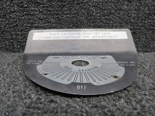 0705048-24 Cessna T207 Long Range Tank Fuel Selector Valve Placard