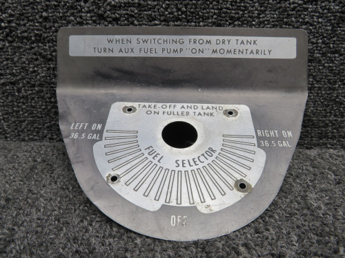 0705048-24 Cessna T207 Long Range Tank Fuel Selector Valve Placard