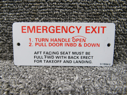 5119564-6 Cessna Placecard (New Old Stock)