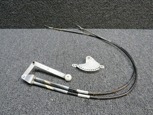 S1244-5 , -6 Cessna 210B Cowl Flap Cable Assy W/ Lever and Bracket BAS Part Sales | Airplane Parts