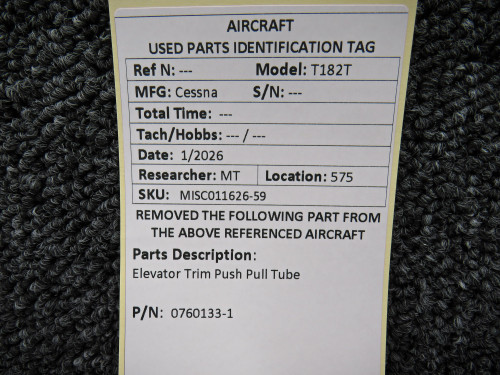 0760133-1 Cessna T182T Elevator Trim Push Pull Tube