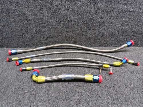 156005-3S-0146-T, 156001-4S-0250-T Parker Stratoflex Steel Braid Hose Set of 5